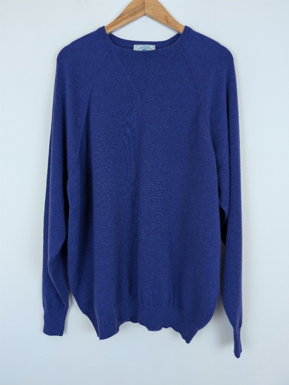 McCulley's 100% Pure Cashmere Raglan Sleeve Pullover Sweater Made In Scotland